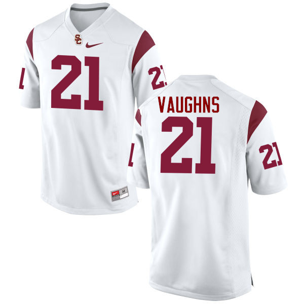 Men #21 Tyler Vaughns USC Trojans College Football Jerseys-White